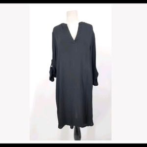 Aakaa Dress small black Tunic Roll Tab